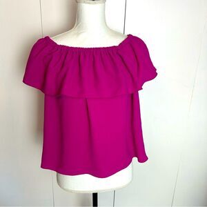 Aritzia Wilfred Promener Off the Shoulder Blouse Very Berry Size M NWT